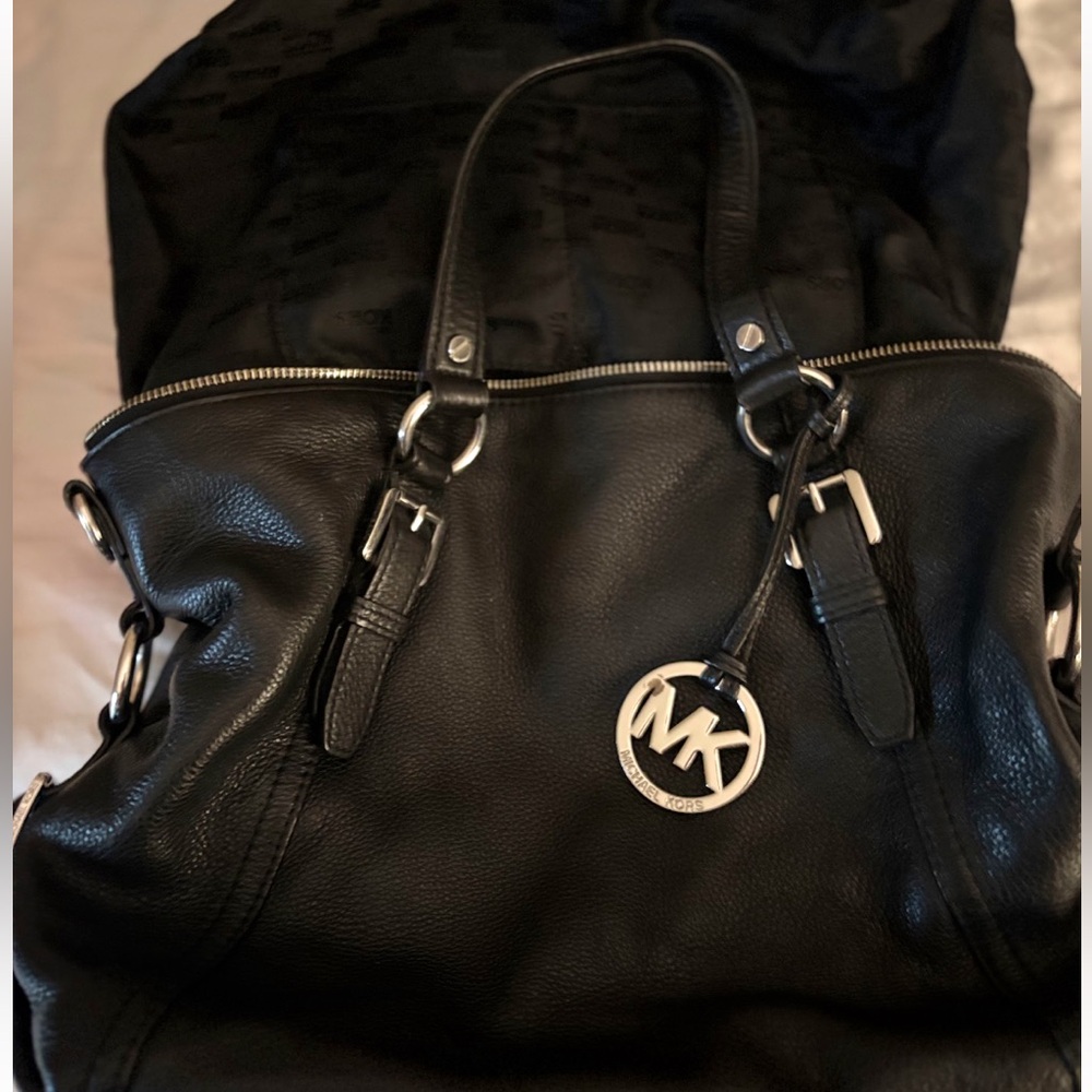 Michael Kors Black Tristan Pebbled Leather Tote
